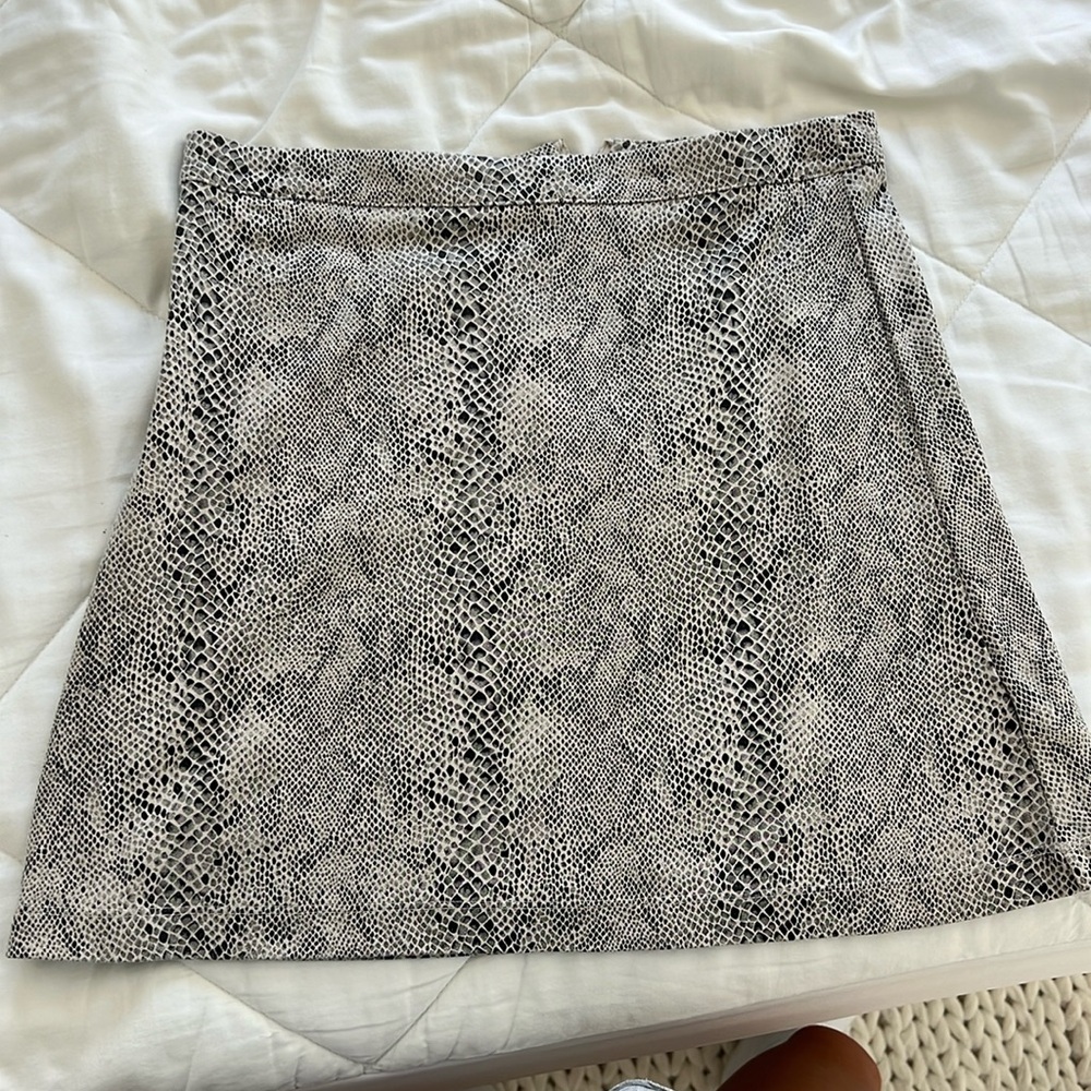 Snakeskin mini skirt